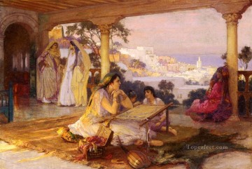 An Eastern Veranda Arabic Frederick Arthur Bridgman Oil Paintings